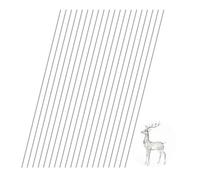 Hexizexi Stainless Steel Round Rods 20 Pcs Round Steel Metal Rods 2x200mm 304 Metal Solid Shaft Bar Stock for DIY Crafts Model Car Lathe Mechanical Engineering