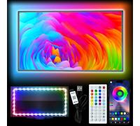 HEXJOSGL LED Light for TV, 16.4ft LED Strip Light for 50-75 Inch TV, RGB TV Backlight Behind, Music Sync Bluetooth APP & Remote Control, 5V USB Powered Strip Light for Living Room/Bedroom