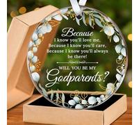 HEXMOZ Godparents Proposal Gift - Will You Be My Godparents Christmas Ornament 2024 - Godparent Gifts for Baptism, Catholic Godparent Ornament, Present from Godchild - Christmas Decoration