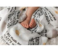 HexNex London UK You Are My Sunshine Baby Muslin Square - 100% Bamboo - 60cm Square - Super Soft Fabric