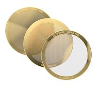 HEXNUB - Reusable Metal Filter for AeroPress Coffee Maker, 3-Pack Gold Stainless Steel Filter Fits AeroPress Original, Go, Go Plus