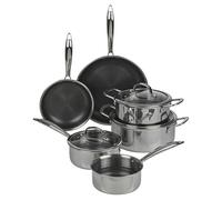 HEXTEC Laser Etched Honeycomb Non Stick Stainless Steel Cookware Pots, Pans & Frying Pan Sets, Induction Ready, Oven & Dishwasher Safe with Stay Cool Handles, PFOA Free Set of 5/6/7/8 Pcs