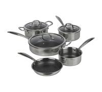 HEXTEC Laser Etched Honeycomb Non Stick Stainless Steel Cookware Pots, Pans & Frying Pan Sets, Induction Ready, Oven & Dishwasher Safe with Stay Cool Handles, PFOA Free Set of 5/6/7/8 Pcs