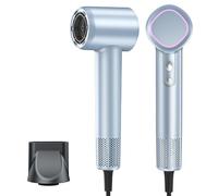 HEXTEK Hair Dryer, 500 Million Negative Ionic Hairdryer, High Speed Brushless Motor 160,000 RPM for 2min Fast Drying Lightweight Portable Travel Professional Blow Dryer for Women and Men(Blue)