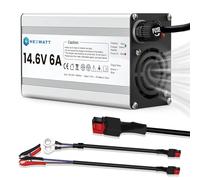 Hexwatt 14.6V 6A LiFePO4 Battery Charger 12V Lithium Battery with LED Indicator for Small Capacity 12.8V LiFePO4 Deep Cycle Batteries Trickle Charge, Fish Finder, Boat, Marine & Outdoor Power