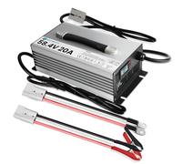 Hexwatt 58.4V 20A LiFePO4 Lithium Battery Charger Lifepo4 Charger 48v 20A Smart Battery Charger Lithium lron Phosphate Batteries Charger with LCD & LED for Golf cart Battery RV Off-Grid Solar