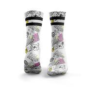 HEXXEE 2Stripe Socks unrivalled Fuck Burpees - White- Womens: 7.5-10 UK / 9.5-12 US