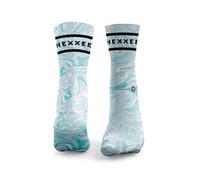 HEXXEE Marble 2.0 2 Lines Crew Socks For Women - Crew Socks Cushioned Running Socks - Anti Blister Sports Socks with Arch Support, Moisture Wicking Socks