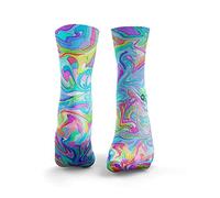 HEXXEE Men's Marble Socks, Multi-Coloured, L