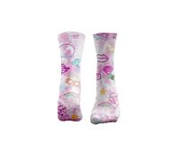 HEXXEE Neon Diamond Running Socks for Women - Cushioned Sports Socks with Arch Support, Breathable Anti Blister Crew Socks, Compression Work Socks - 4-7 UK / 6-9 US