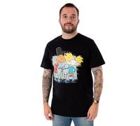 Nickelodeon Hey Arnold! 'Bro It Out' Mens Black Short-Sleeved T-Shirt | Nostalgic Urban Cool for a Timeless Look - Large