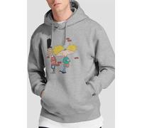 Hey Arnold Arnold & Gerald Leaning Hoddie, Athletic Heather in Light Grey | Size: 2XL Hey Arnold Light Grey 2XL