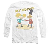Hey Arnold Arnold & Gerald Mens Long Sleeve T Shirt, White, Medium