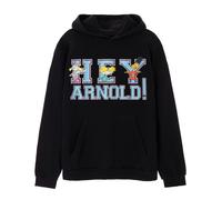 Hey Arnold Unisex Black Collegiate Letters Hoodie - Large