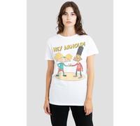 Hey Arnold Women's Arnold & Gerald T-Shirt, White | Size: Medium Hey Arnold White M