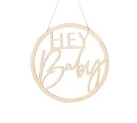 Hey Baby Wooden Sign, Baby Shower Decorations, Botanical Baby Shower Sign, Eco Baby Sign, Neutral Baby Shower Decor, New Baby Party