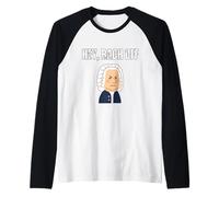Hey Bach Off Funny Classical Music Pun Baroque Composer Raglan Baseball Tee
