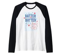 Hey Batter Swing Funny Retro Sports Vintage Baseball Graphic Raglan Baseball Tee