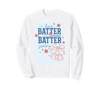 Hey Batter Swing Funny Retro Sports Vintage Baseball Graphic Sweatshirt