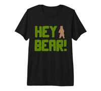 Hey Bear! Funny Hiking Outdoors Black Grizzly Bear Survival Premium T-Shirt