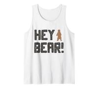 Hey Bear! Funny Hiking Outdoors Black Grizzly Bear Survival Tank Top