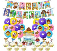 Hey Birthday Party Decorations 34 Piece Hey Party Decorations Hey Birthday Party Supplies with Hey Balloon,Happy Birthday Banner,Cake Topper for Kids Hey Theme Birthday Party Baby Shower
