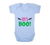Hey Boo Bats Halloween Statement Baby Grow Vest, 6-12 Months, Pastel Blue