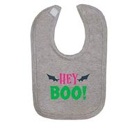 Hey Boo Bats Halloween Statement Cotton Baby bib - Grey