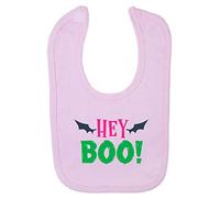 Hey Boo Bats Halloween Statement Cotton Baby bib - Pastel Pink