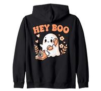 Hey Boo Ghost Girl Calling Phone Halloween Spooky Boo Jee Zip Hoodie