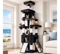 Hey-brother Cat Tree Tower, Extra Tall Multi-Level Corner Design, MPJ087G
