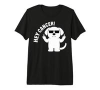 Hey Cancer Cool Dog with Sunglasses Middle Finger Funny Premium T-Shirt