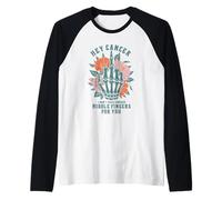 Hey Cancer I Don't Have Enough M ddle Fingers for You Adult Raglan Baseball Tee