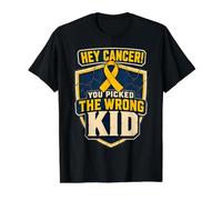 Hey Cancer You Picked the Wrong Kid Courage Shield Value Graphic T-Shirt, Men, Black, M