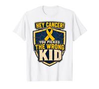 Hey Cancer You Picked the Wrong Kid Courage Shield Value Graphic T-Shirt, Men, White, S