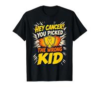 Hey Cancer You Picked the Wrong Kid Shield Value Graphic T-Shirt, Men, Black, M