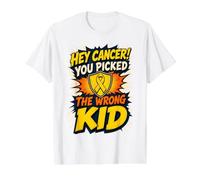 Hey Cancer You Picked the Wrong Kid Shield Value Graphic T-Shirt, Men, White, S