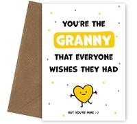 Hey Chimp Cute Granny Birthday Cards for Women from Grandson or Granddaughter - You're the Granny Everyone Wishes they Had - Happy Birthday Card (But You're Mine).