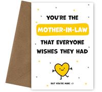 Hey Chimp Cute Mother-in-Law Birthday Cards - You're the Mother-in-Law Everyone Wishes they Had - Happy Birthday Card that's a Heartfelt, Special Keepsake (But You're Mine)