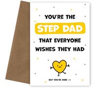 Hey Chimp Cute Step Dad Birthday Cards for Men - You're the Step Dad Everyone Wishes they Had - Happy Birthday Card that's a Heartfelt, Special Keepsake (But You're Mine)