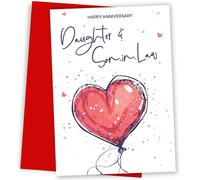 Hey Chimp Daughter and Son in Law Anniversary Card - 1st 2nd 5th 10th 20th 30th 40th - Romantic Gesture as Daughter and Son in Law Wedding Anniversary Card