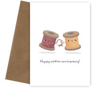 Hey Chimp Funny 2nd Wedding Anniversary Card for Husband, Wife and Couples - Cotton Anniversary Cards