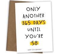 Hey Chimp Funny 57th Birthday Card - 365 Days Until 58 | Happy 57 Year Old Bday Card for Men or Women with a Dry Countdown Joke