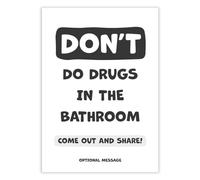 Hey Chimp Funny Bathroom Pictures and Wall Art - Don't do drugs in the Bath Room - Humorous Picture for Guest/Downstairs Bathroom - A3 Print Only - 297 x 420mm