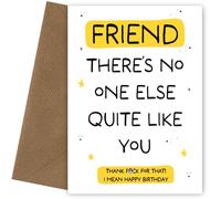 Hey Chimp Funny Friend Birthday Card - No One Else Quite Like You - Funny Birthday Card for Friend to Say Happy Bday to You - Rude, Offensive, and Humorous