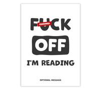 Hey Chimp Funny Swearing Wall Art for Home or Office - F*ck off I'm reading - Quirky, Swearing and Humorous Picture Quote as Living Room Wall Art Decor - A2 Print Only - 420 x 594mm