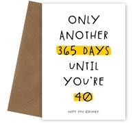 Hey Chimp Happy 39th Birthday Card for Men and Women - Only Another 365 Days Until You're 40" Celebrate Turning 39 Years Old and being Age 39