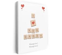 Hey Chimp I Love You Daddy Print - Personalised Wall Art Gift for Dad or Daddy. I Love You Poster for birthday, Christmas, Fathers Day, Valentines Day - Canvas - 12x16-12 x 16