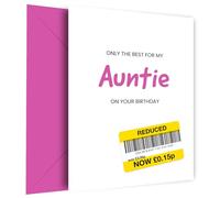Hey Chimp Only the Best Birthday Card for Auntie - Funny Auntie Birthday Card to Say Happy Bday to You Aunt or Aunty
