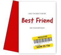 Hey Chimp Only the Best Birthday Card for Best Friend - Funny Best Friend Birthday Card to Say Happy Bday to Them on Their Special Day